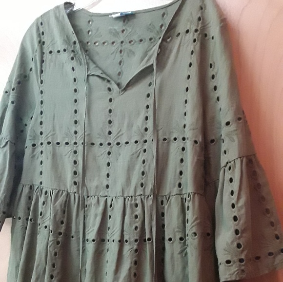 Country Living Dresses & Skirts - Country Living Boho Green Olive Dress Sz S